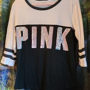 Victoria's secret PINK 3/4 Sleeve Bling Top